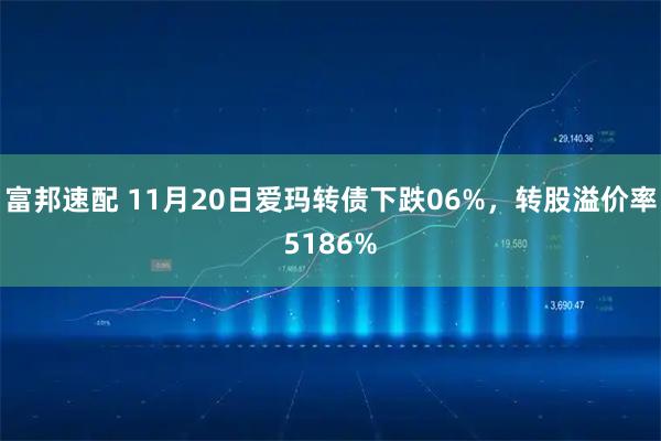 富邦速配 11月20日爱玛转债下跌06%，转股溢价率5186%