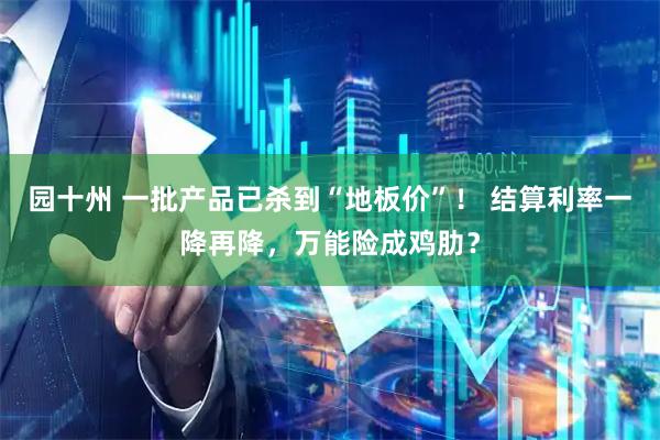 园十州 一批产品已杀到“地板价”！ 结算利率一降再降，万能险成鸡肋？